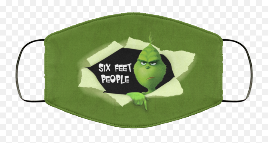 Funny The Grinch Saying 6 Feet People Meme Socia Distance - Palestine Face Mask Emoji,Grinch Face Png