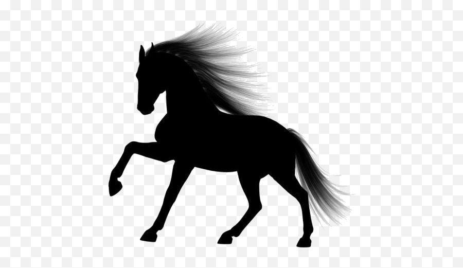 Galloping Horse Clipart Png Black And White Pngimagespics - Fictional Character Emoji,Horse Clipart Black And White