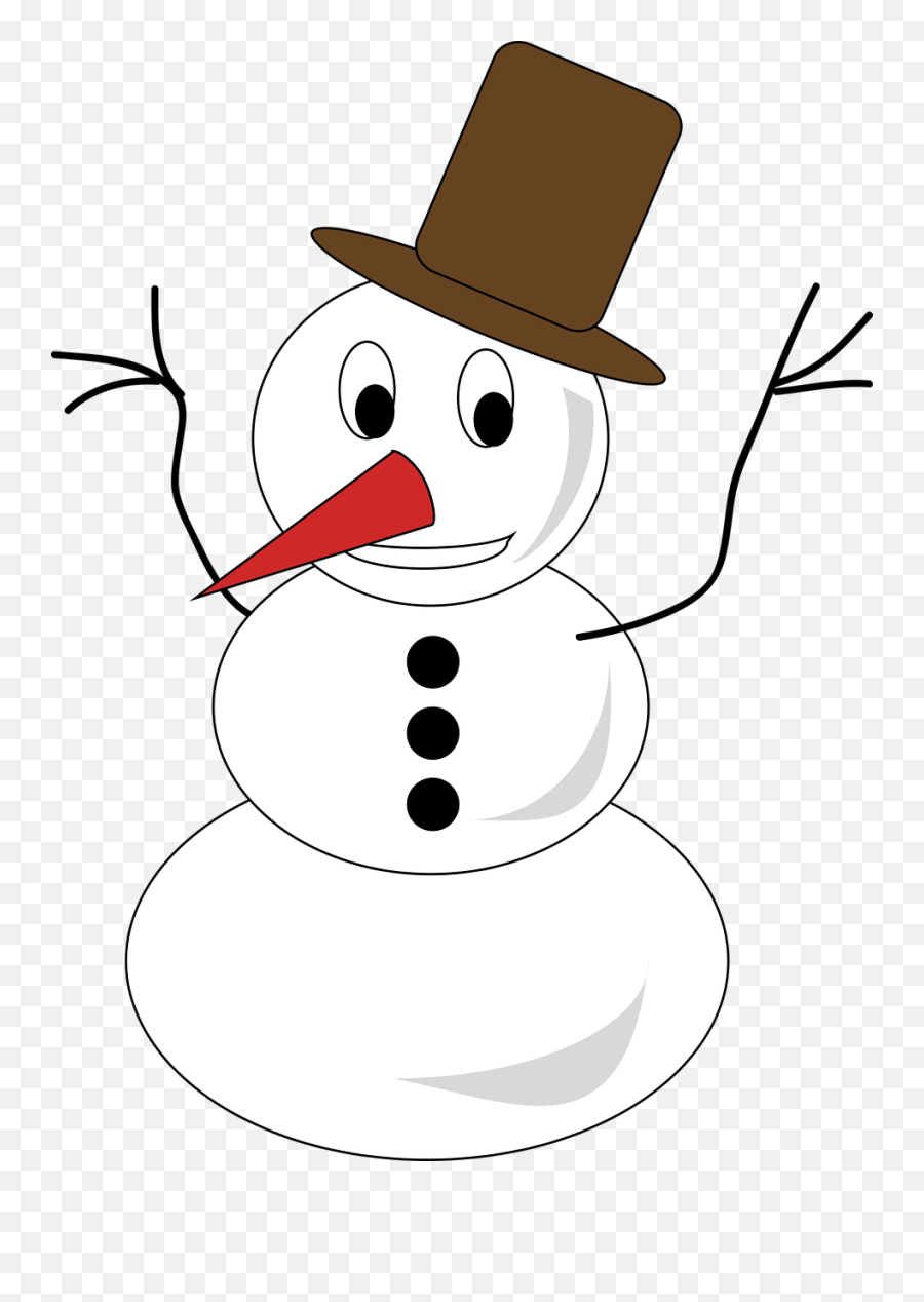 Snowman With A Brown Top Hat Clipart Free Download - Snowman With Brown Hat Clipart Emoji,Top Hat Clipart