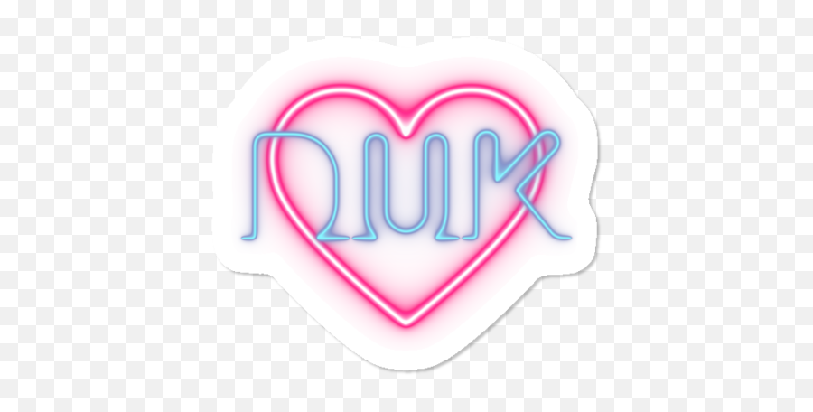 Download Hd Dukaja Neon Heart Sticker - Heart Transparent Emoji,Neon Heart Png