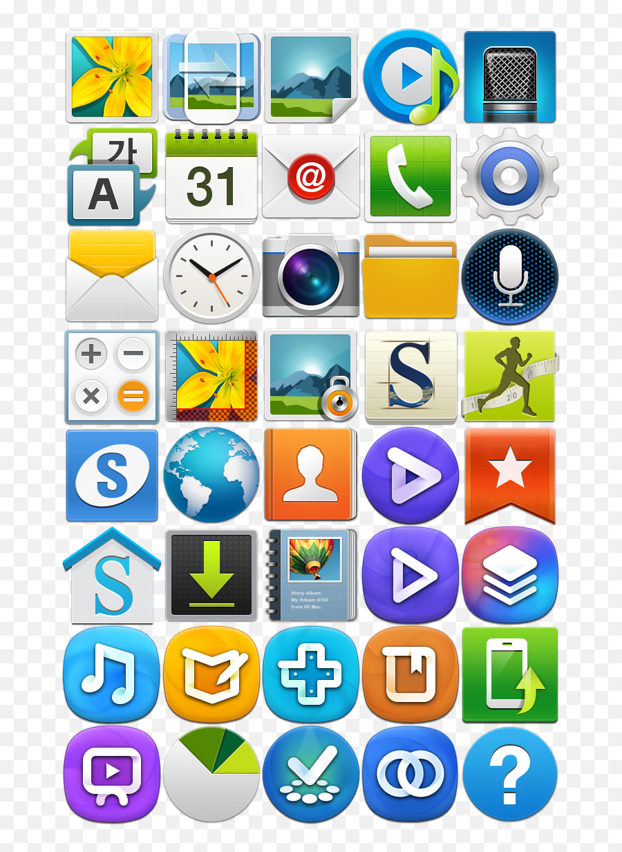 App Icons Samsung Png Image With No - Samsung Galaxy S Icons Emoji,Galaxy Clipart