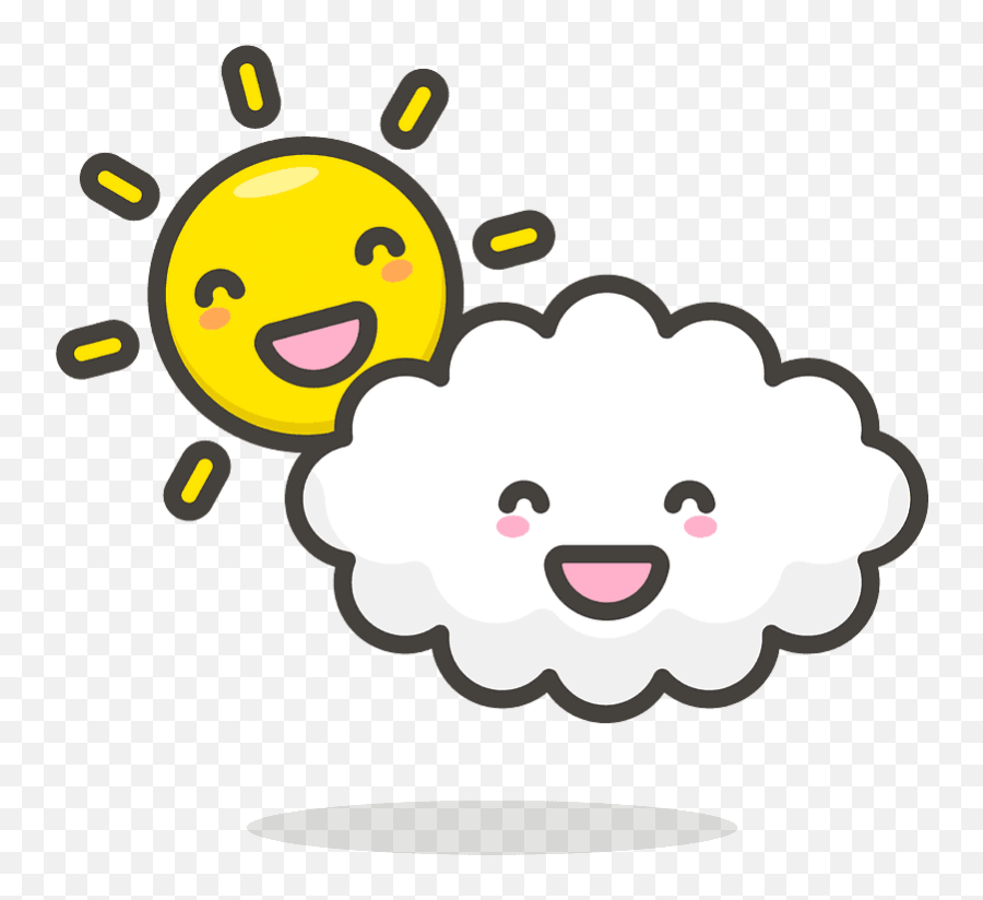 Sun Behind Cloud Emoji Clipart Free Download Transparent - Clipart Lucu,Sun Clipart