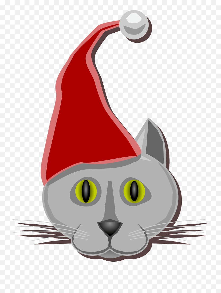 Cat Face With Santa Hat Clipart Free Download Transparent - Fictional Character Emoji,Santa Hat Clipart