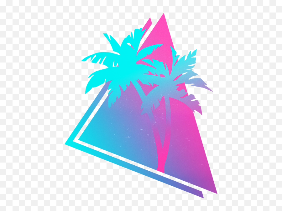 Retro 80s 90s Vaporwave Palm Trees Gift Pink Blue Design Design Greeting Card - Vaporwave Palm Trees Emoji,Vaporwave Logo
