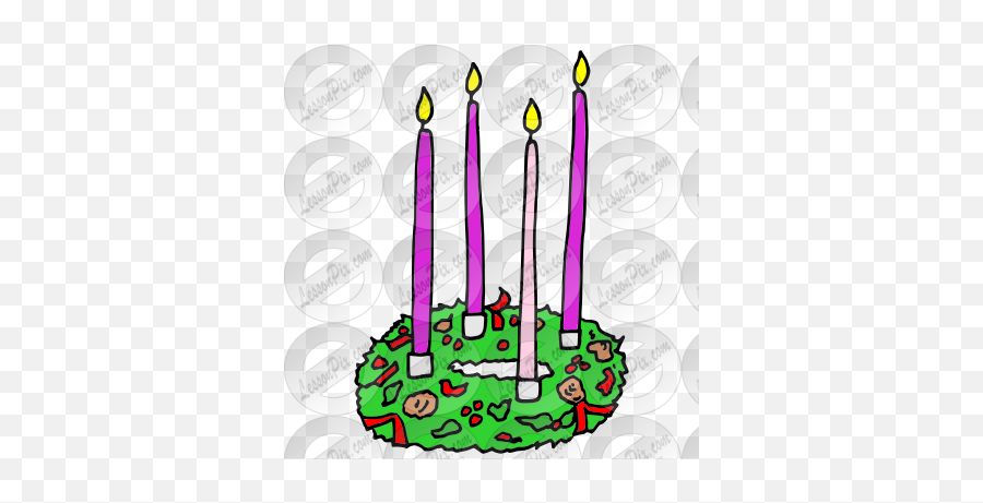 Advent Wreath Picture For Classroom Therapy Use - Great Birthday Emoji,Wreath Clipart