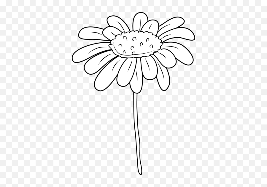 Free Black And White Daisy Clipart - Daisy Outline Flower Clipart Black And White Emoji,Daisy Clipart