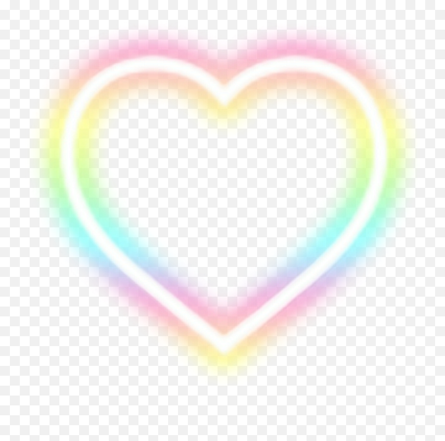 Download - Rainbow Neon Heart Png Emoji,Rainbow Heart Png