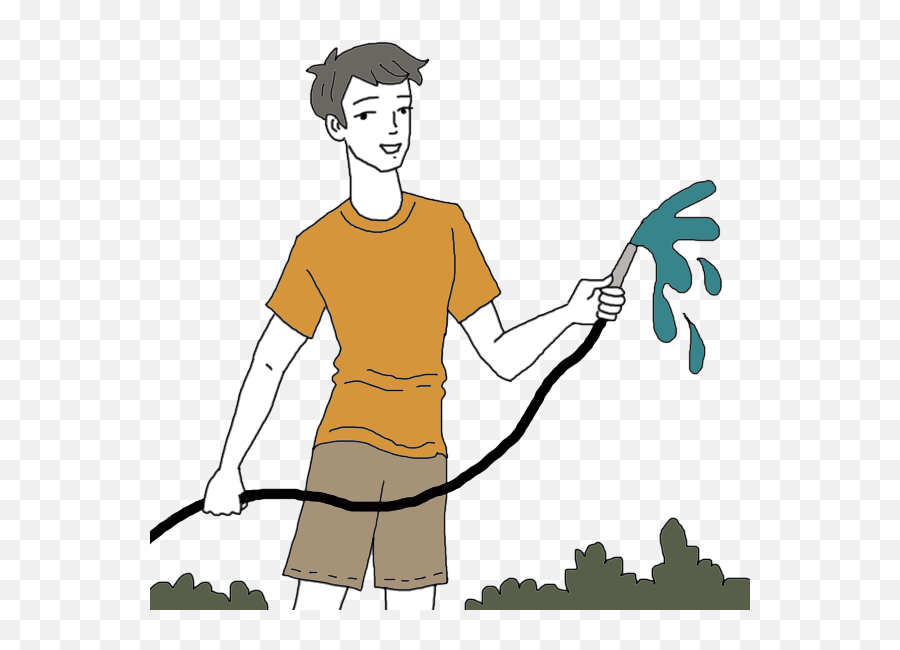 Person Holding A Water Hose Clipart Emoji,Hose Png