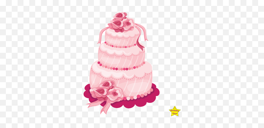 Pink Birthday Cake Clipart Three Layers Birthday Star Emoji,Birthday Cake Clipart Images