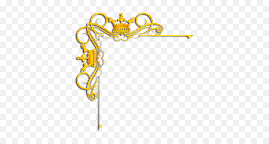 Gold Corner Border Design Png - Gold Emoji,Gold Design Png