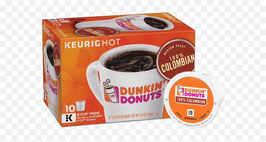 Dunkinu0027 Donuts 100 Colombian K - Cup Pods 10 Count Dunkin Donuts K Cups 10 Ct Emoji,Dunkin Donuts Logo