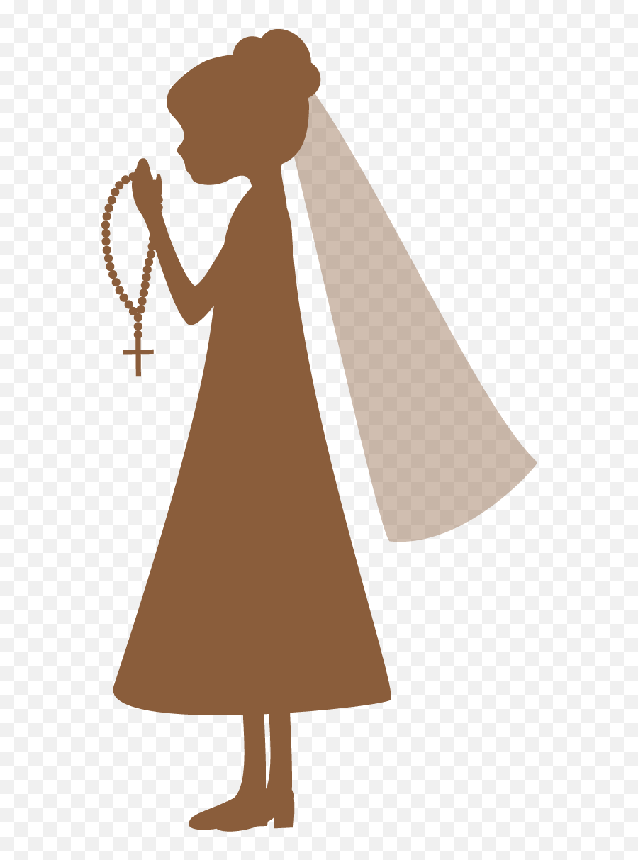 Silhouettes First Communion Clipart - First Communion Dress Clip Art Emoji,Communion Clipart