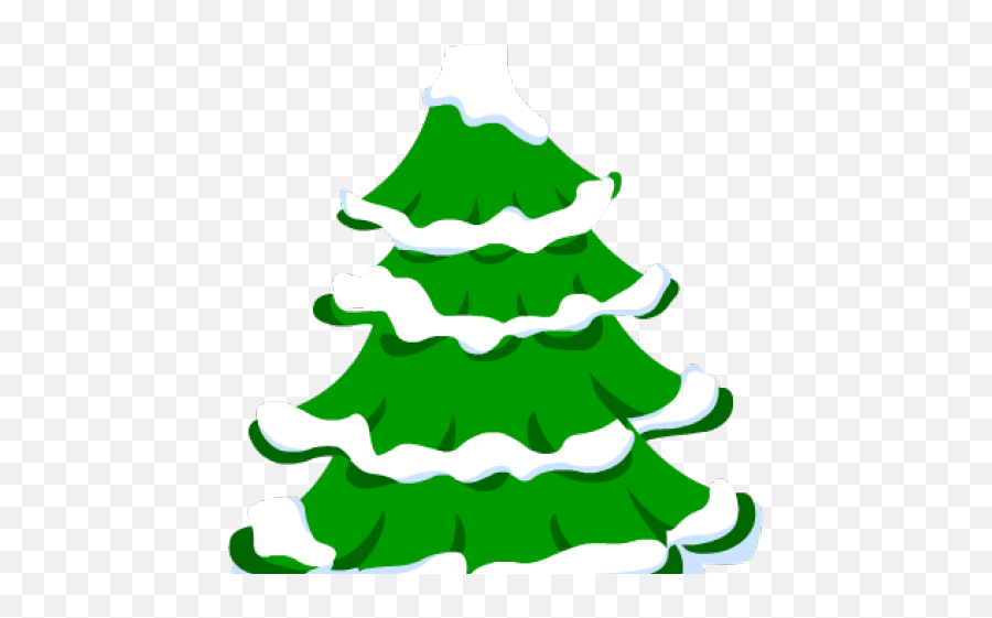 Fir Tree Clipart Snow Covered Tree - Christmas Tree With Christmas Tree In Snow Clipart Transparent Emoji,Snow Clipart
