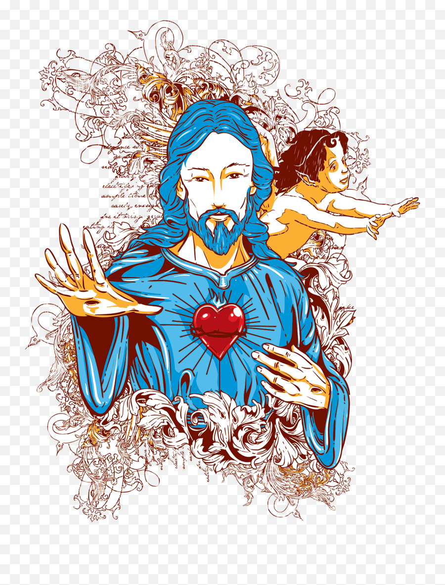 Medieval God Transprent Png - Jesus Illustrator Clipart Vector Tshirt Design Christ Emoji,Illustrator Clipart