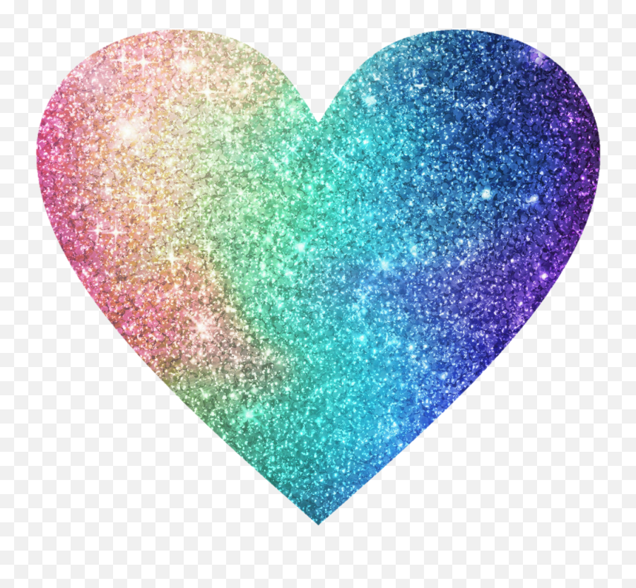 Free Transparent Heart Png Download - Glitter Transparent Rainbow Heart Emoji,Rainbow Heart Png