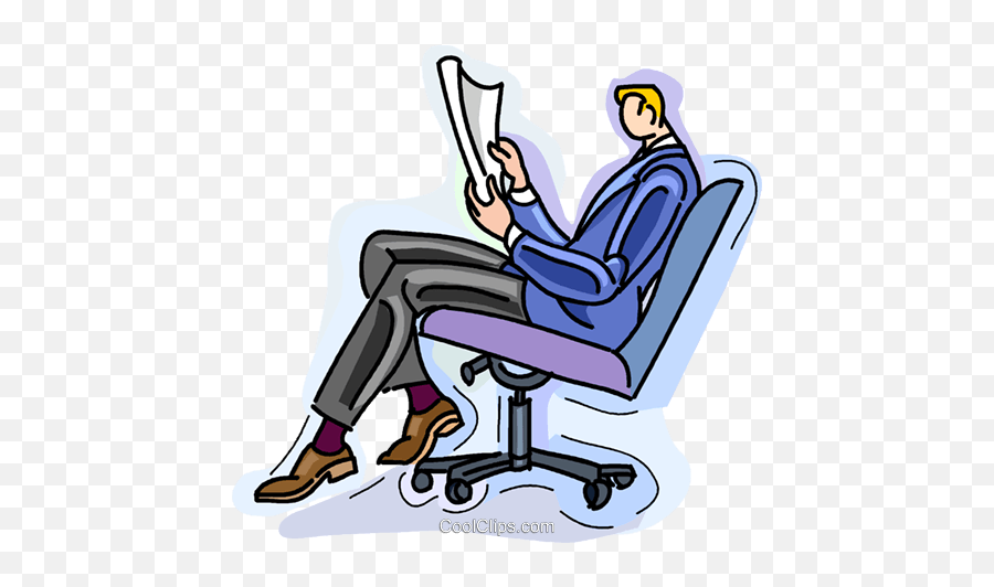 Businessman Reading A Report Royalty - Sitting Emoji,Report Clipart