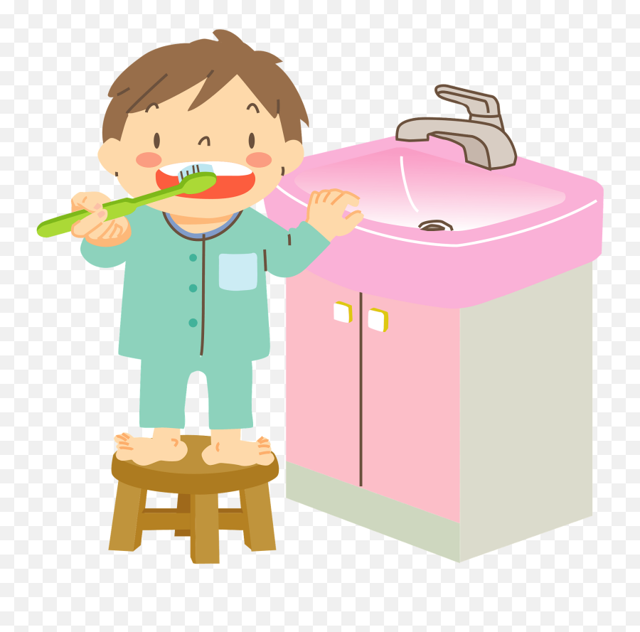 Boy Is Using Toothbrush Clipart Free Download Transparent - Boy Toothbrush With Wall Clock Clipart Emoji,Brush Teeth Clipart