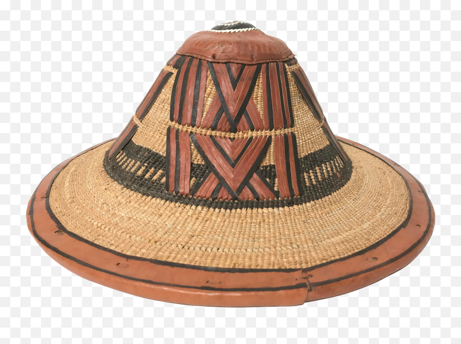 West African Fulani Straw And Leather Hat Emoji,Straw Hat Png