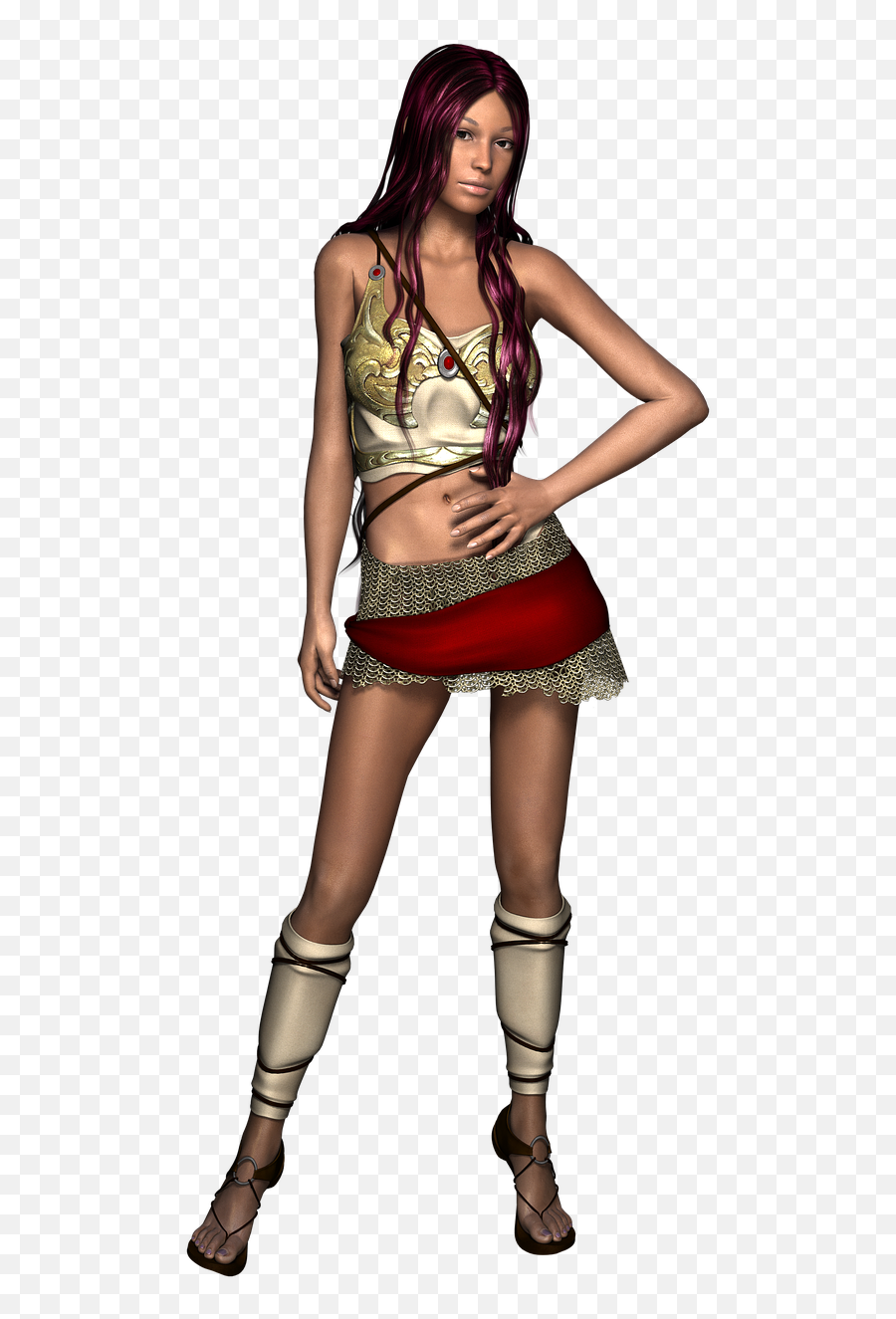 Girl Woman Warrior Elven Public Domain - Girl Game 3d Png Emoji,Woman Transparent Background