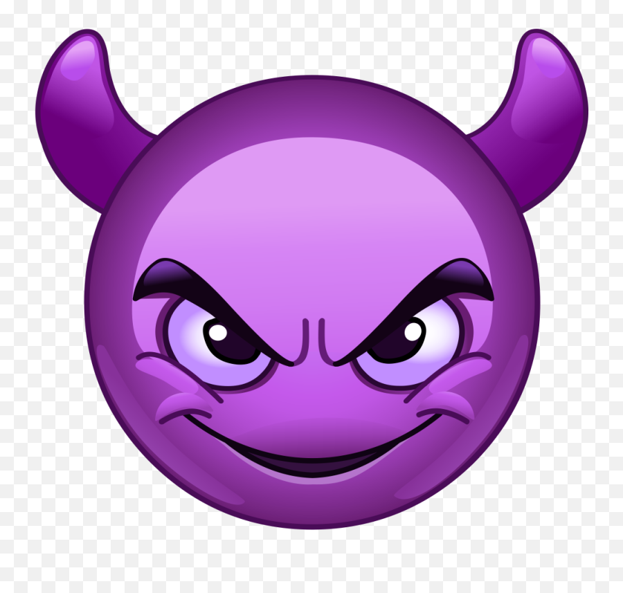Purple Devil Emoji Decal - Devil Emoji,Devil Emoji Png
