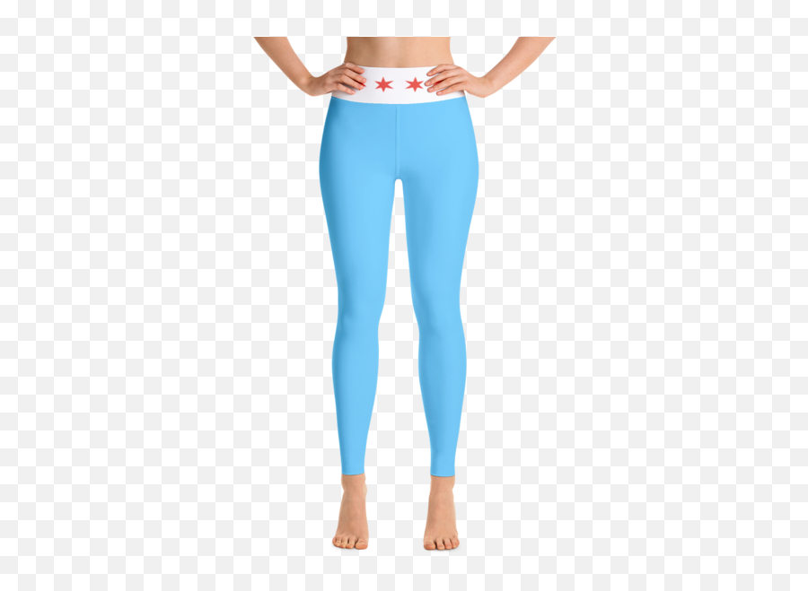 Download Chicago Flag Yoga Leggings Png - Wear With Light Blue Leggings Emoji,Chicago Flag Png