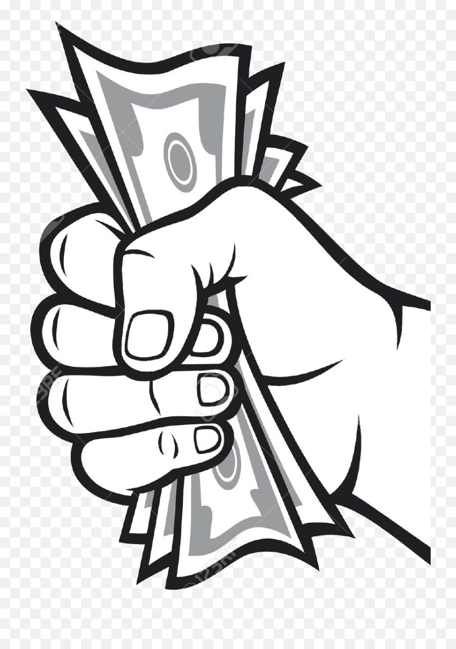 Download Hd Drawing Money Bag Banknote - Money In Hand Emoji,Money Bag Transparent Background