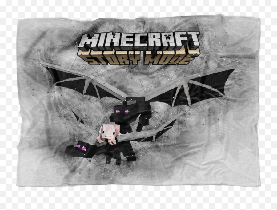 Minecraft Fleece Blanket Ender Dragon Grey Blanket Ls0764 Emoji,Minecraft Batman Logo