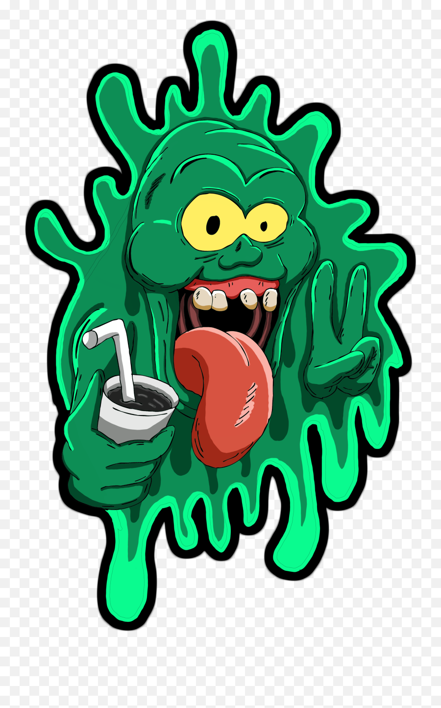 Slimer Sticker Cartoon Art Art Ghostbusters Emoji,Ghostbuster Clipart