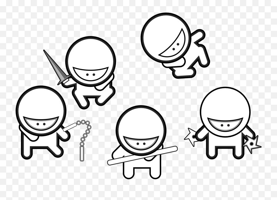 Free Ninja Clipart Black And White - Ninja Bild Zum Ausmalen Emoji,Ninja Clipart
