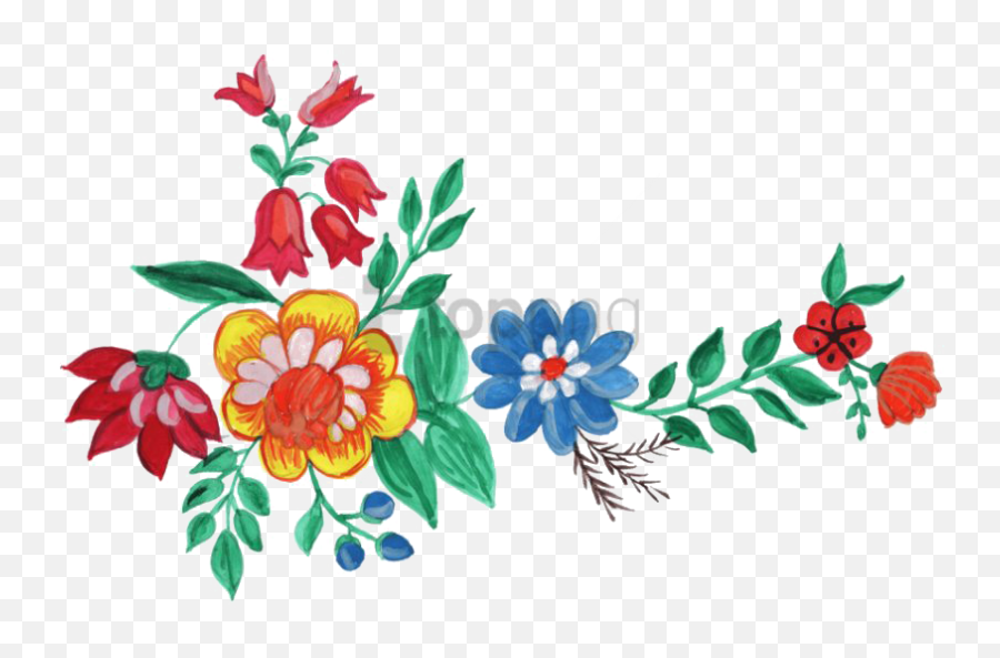 Flower Watercolor Art Png Clipart - Flower Corner Png Clipart Emoji,Watercolor Clipart