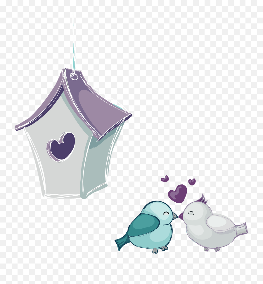 Silhouette Love Birds Clipart - Decorative Emoji,Outside Clipart