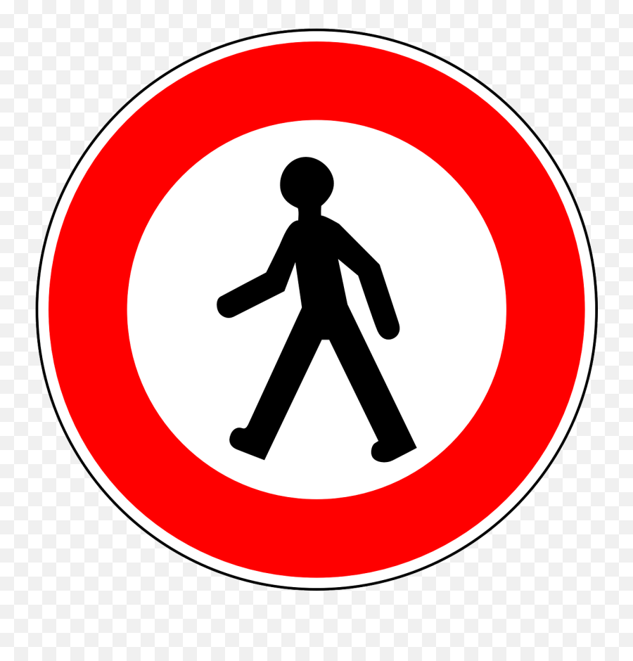 No Pedestrians Traffic Sign Sign Png Emoji,No Sign Png