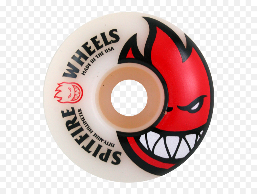 Spitfire Wheels Bighead 52mm 99a - Whitered Set Skateboard Spitfire Wheels Emoji,Spitfire Logo
