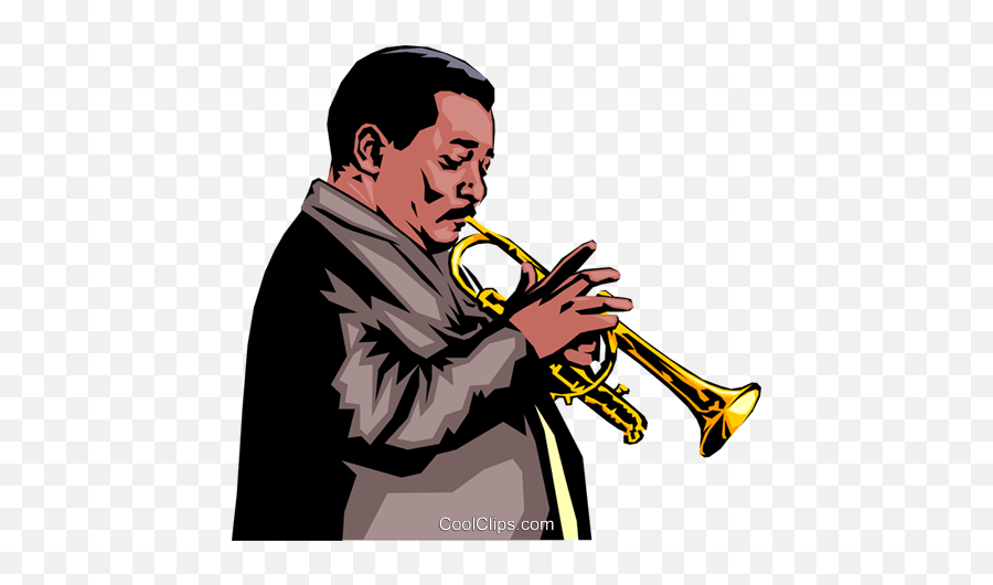 Trumpet Player Royalty Free Vector Clip Art Illustration - Trumpet Player Png Emoji,Trumpet Clipart