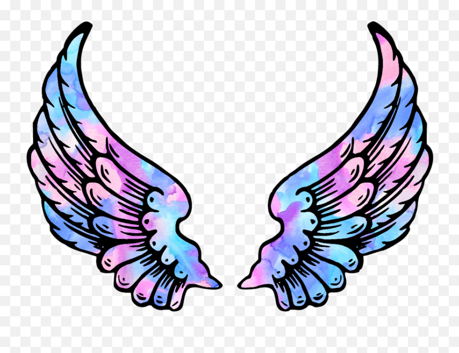 Wings Angel Angelwings Space Galaxy Stars Star Wing - Angels Emoji,Angel Wings Png Clipart