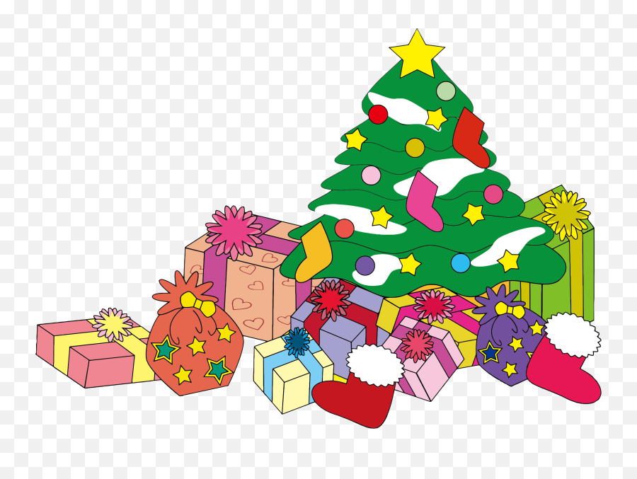 Christmas Present Transparent Png - Cristmas Tree With Gifts Clip Art Emoji,Christmas Present Clipart