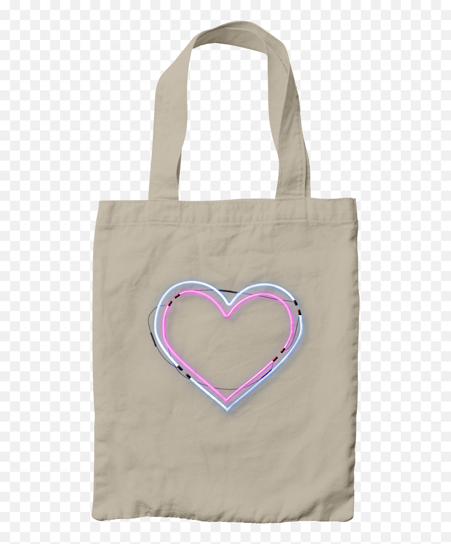 Bag With Print Neon Heart - Customprintmarket Emoji,Neon Heart Png