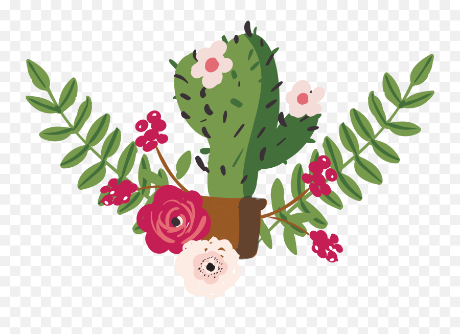 Cactus Clipart Floral Cactus Floral Transparent Free For - Easy Cute Cactus Flower Drawing Emoji,Cactus Clipart