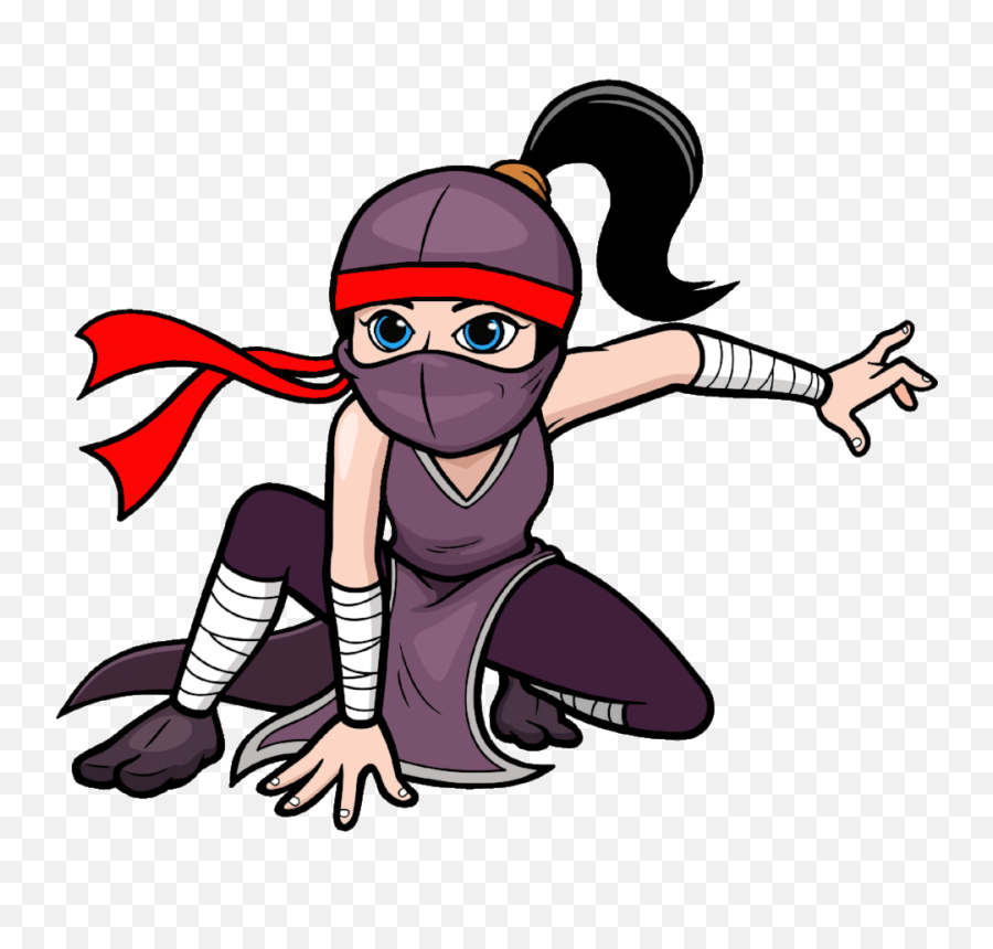Cartoon Ninja Png - Girl Ninja Png Emoji,Ninja Clipart