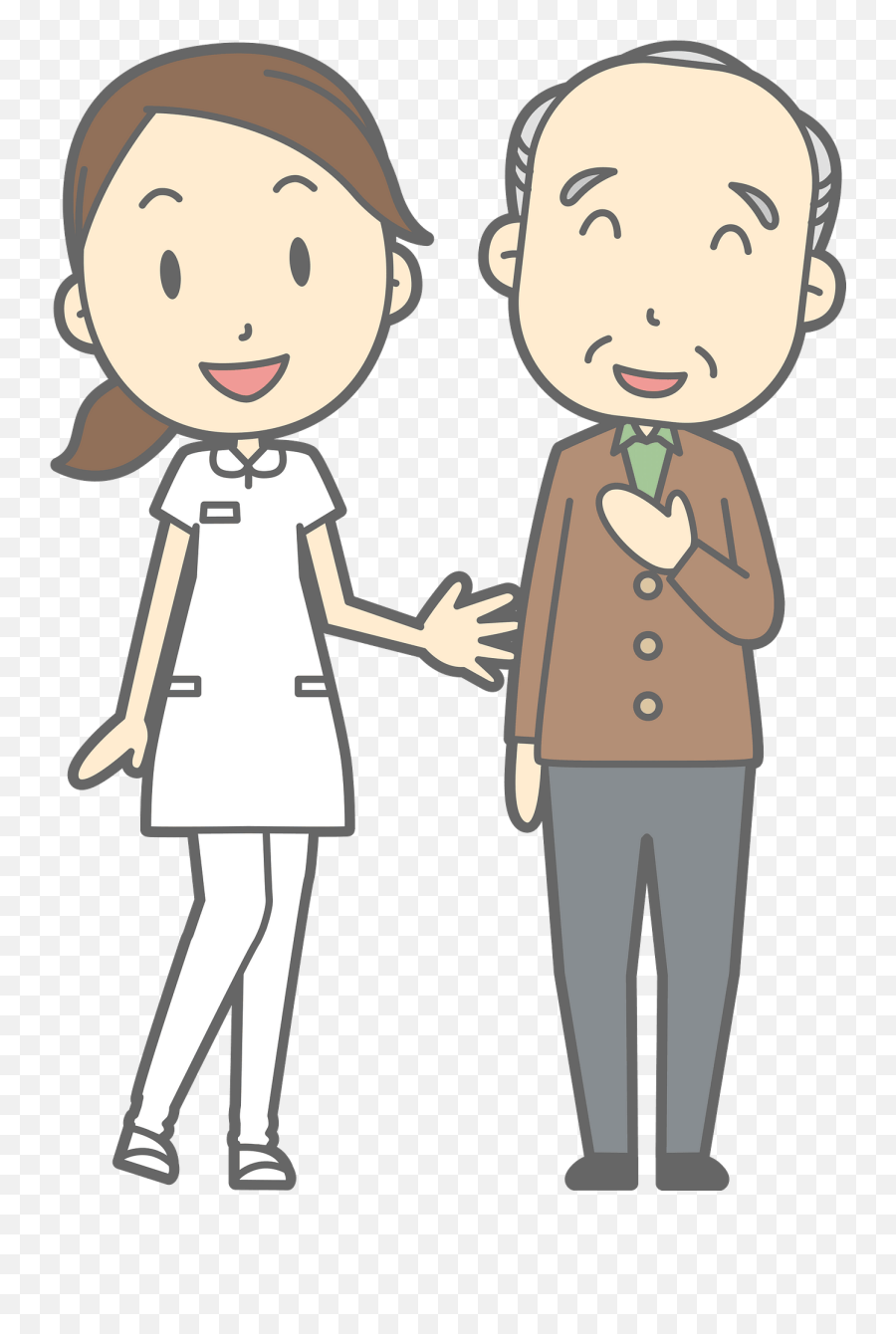 Sam Old Man And Carrie His Nurse Clipart Free Download - Nursing Emoji,Nurse Clipart