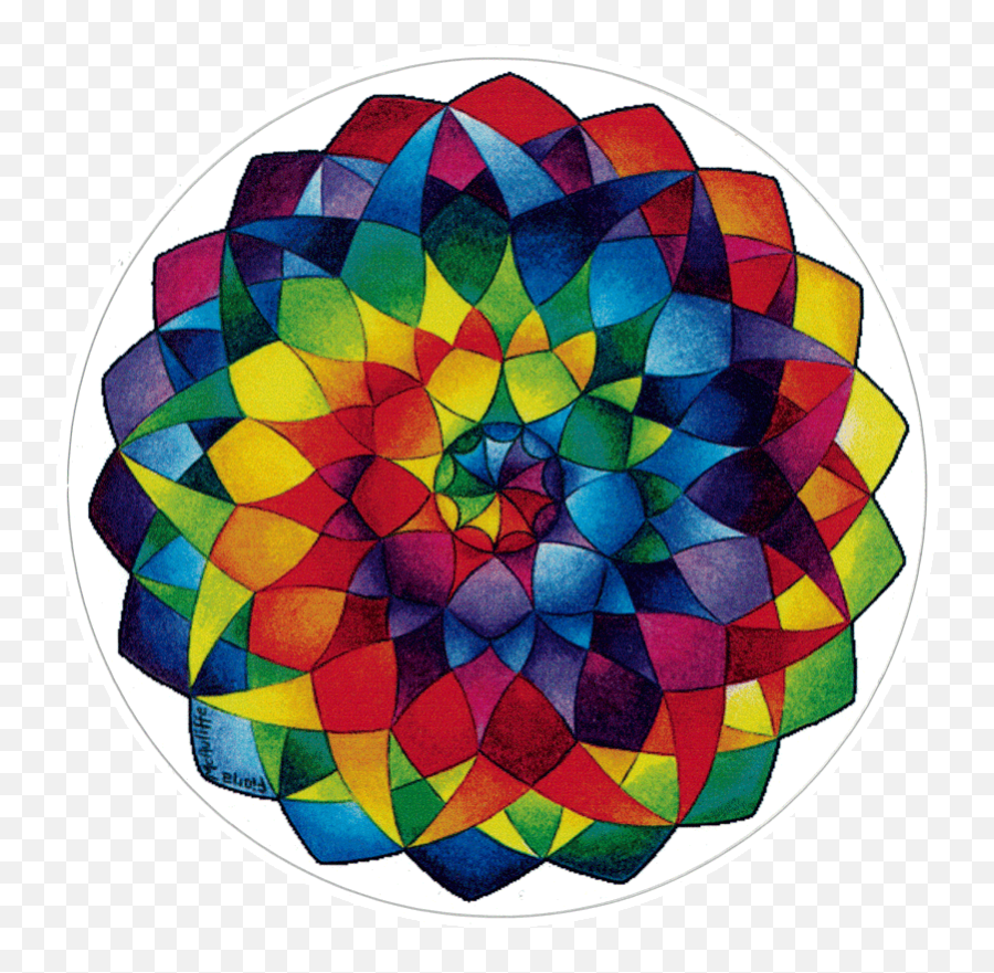 Rainbow Mandala - Window Sticker Decal Peace Resource Project Dot Emoji,Mandala Png
