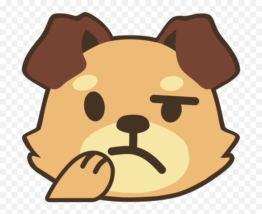 Thinking Face But Itu0027s A Brown Dog Clipart - Full Size Dog Thinking Face Emoji,Doge Transparent