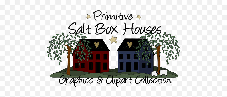 Primitive Salt Box Houses And Shaker - Free Primitive Clip Art Emoji,Salt Clipart