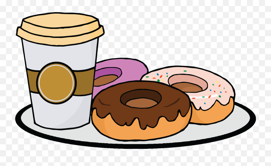 Coffee Clipart Donut Coffee Donut - Coffee And Donuts Clipart Transparent Emoji,Donut Clipart