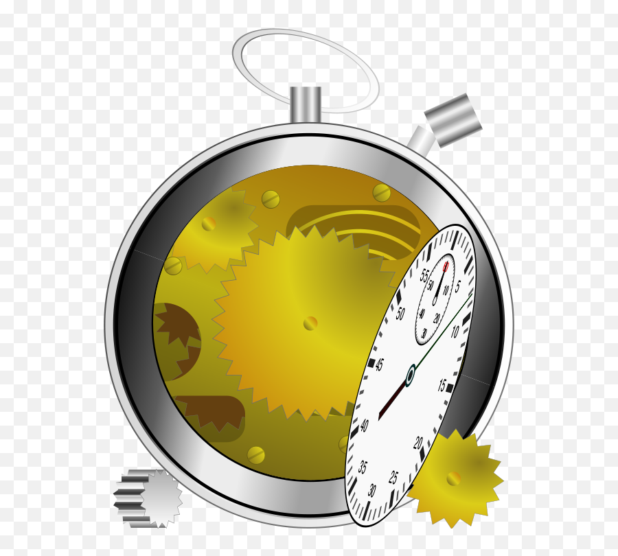 Circle Yellow Stopwatch Png Clipart - Stopwatch With White Background Free Emoji,Stopwatch Clipart