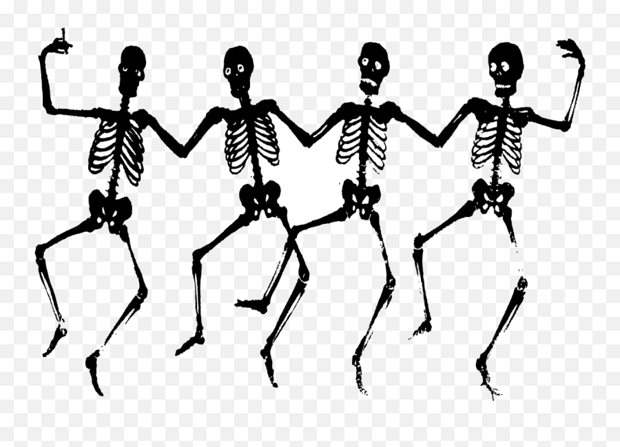 Party People Clipart Png - Creepy Halloween Clip Art Full Transparent Dancing Skeletons Png Emoji,People Clipart