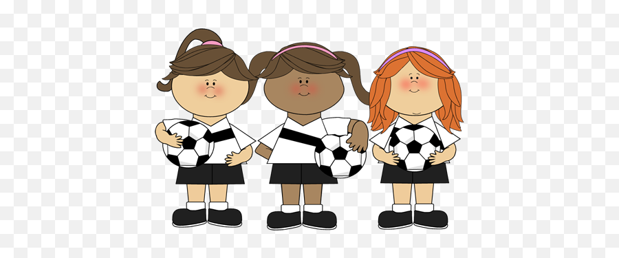 Girl Soccer Players Clip Art - Girls Playing Soccer Clip Art Emoji,Soccer Clipart