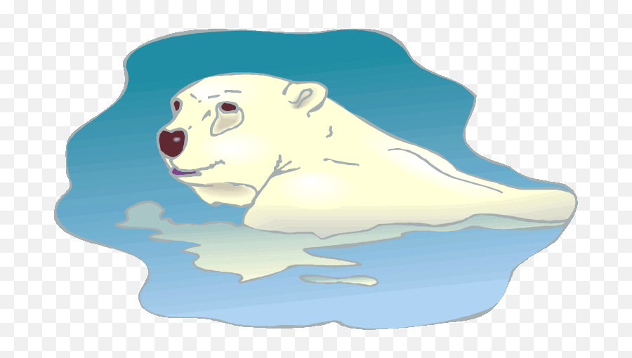 Clipart Swimming Polar Bear Clipart - Animated Polar Bear Swimming Emoji,Polar Bear Clipart