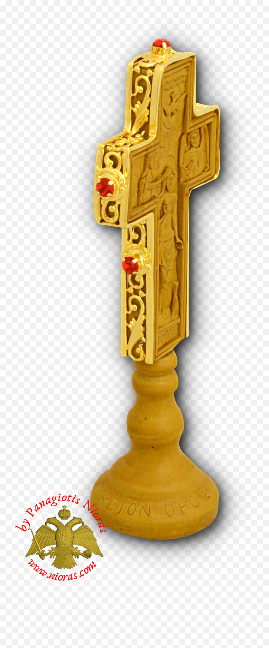 Wooden Orthodox Cross Double Sided With Base Baptism And - Byzantine Emoji,Wooden Cross Png