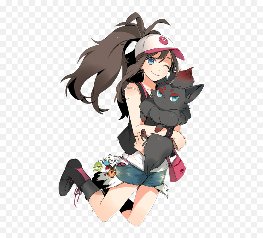 Anime Girl Sitting - Pokemon Black And White Girl Trainer Pokemon Anime Girl Trainer Emoji,Hot Anime Girl Png